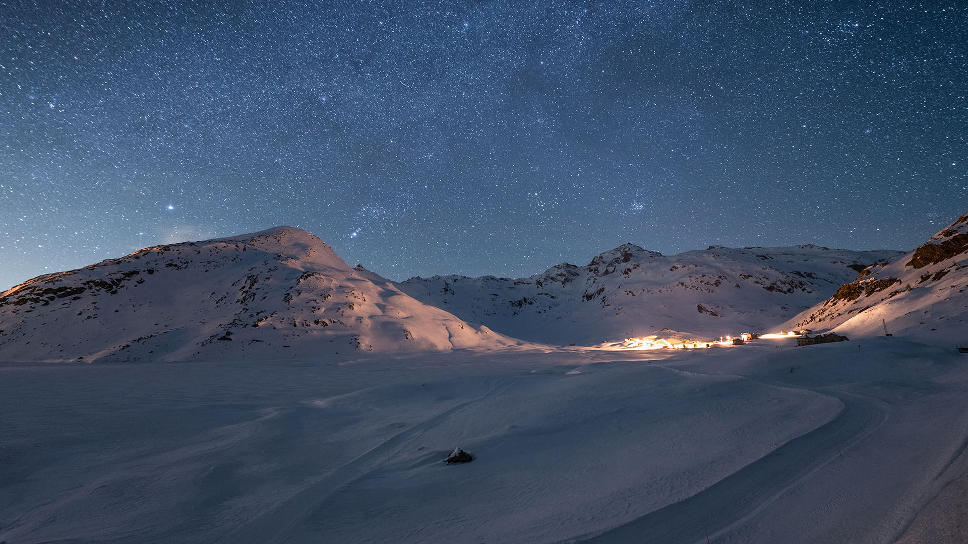 paesaggio invernale di Montespluga