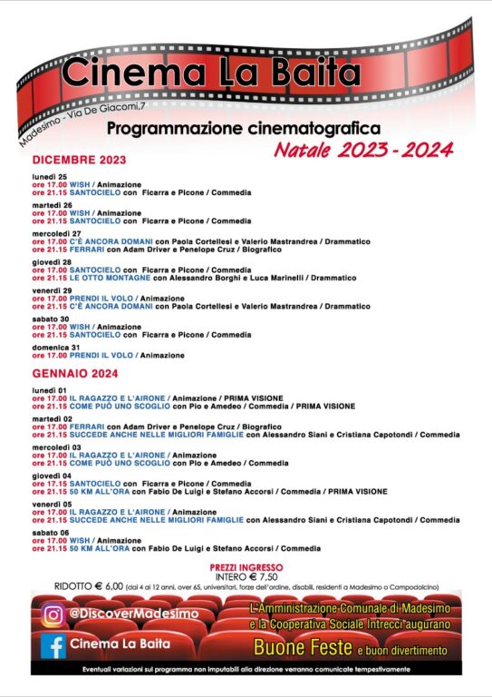 Programmazione cinema la baita madesimo
