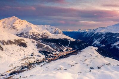 vista aerea di Madesimo invernale