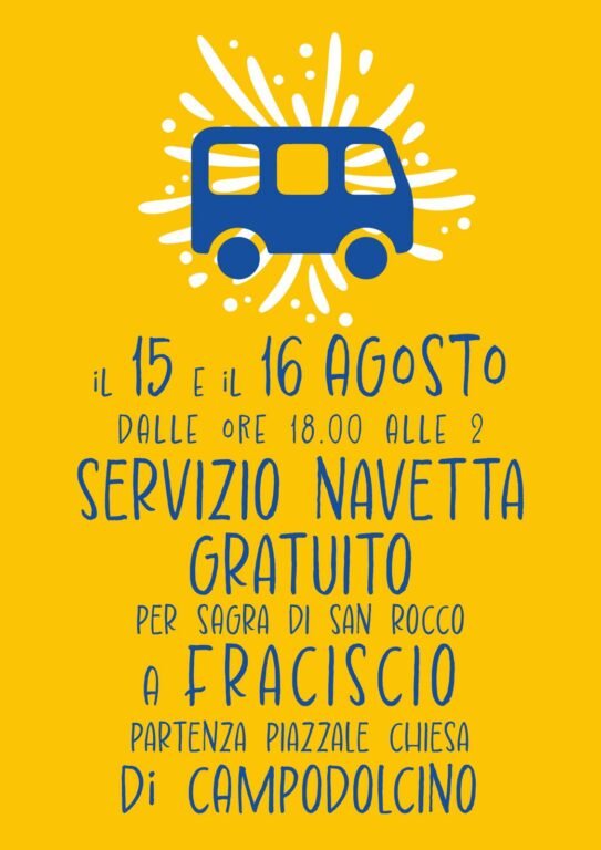 Navetta gratuita sagra di San Rocco