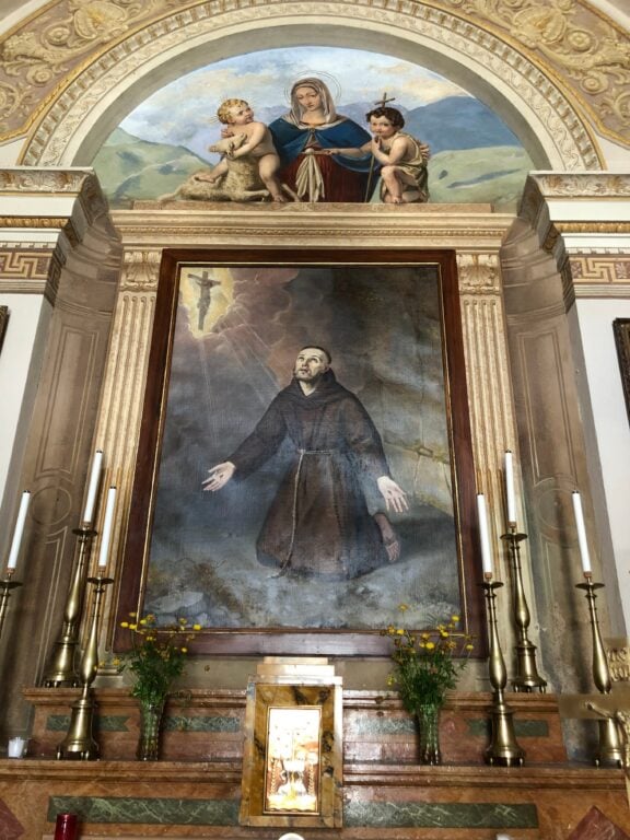 Pala di Giovanni Pock Francesco d'Assisi riceve le stimmate, patrono d'Italia