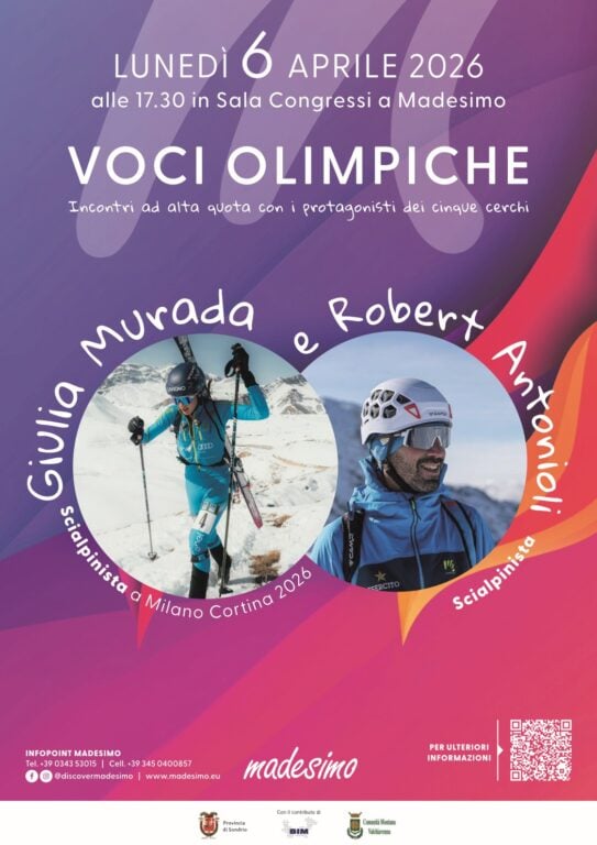Locandina evento voci olimpiche con Murada e Antonioli