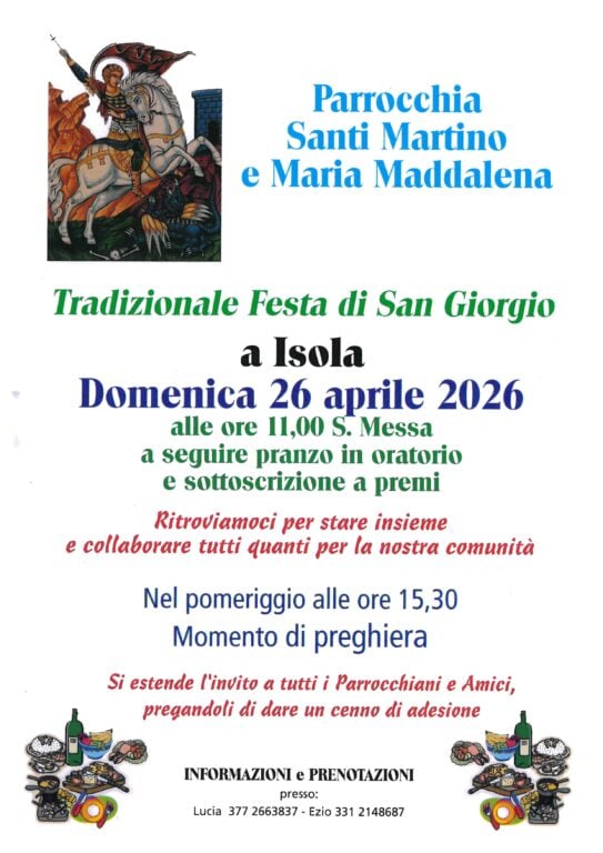 Locandina festa San Giorgio Isola